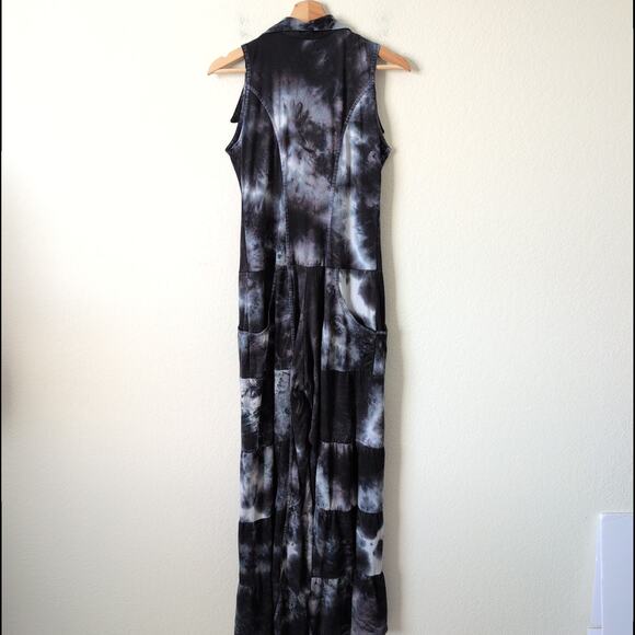 Autumn Teneyl Tie Dye Hooded Jumpsuit - Small Organic Soft Hippie Boho Wide Leg - Picture 13 of 16